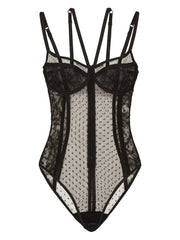 floral-lace semi-sheer bodysuit