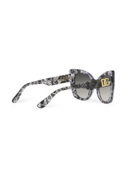lace-print cat-eye frame sunglasses