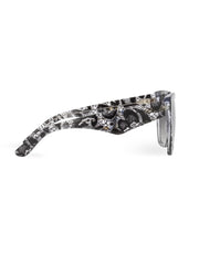 lace-print square-frame sunglasses