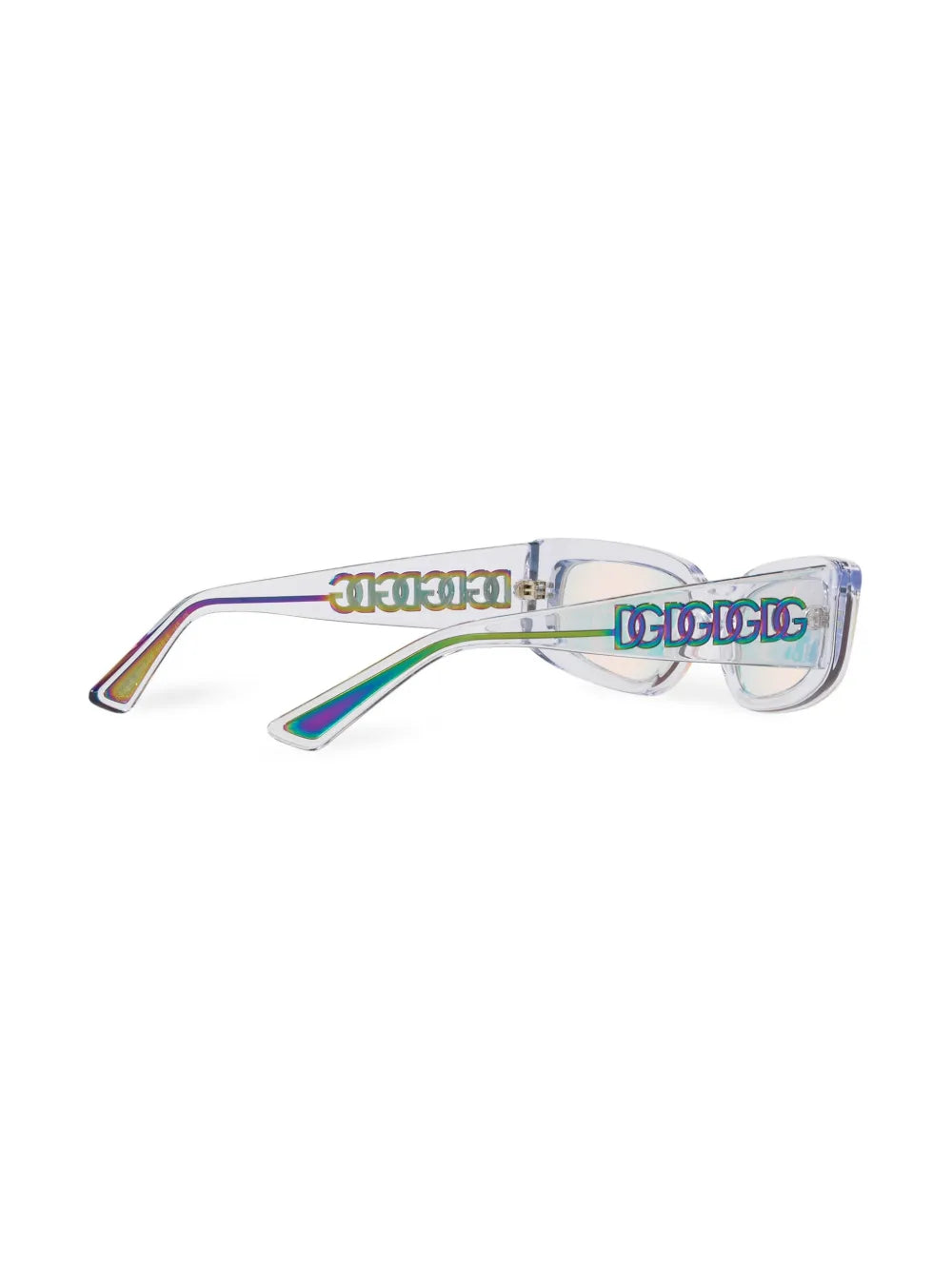 transparent rectangle-frame sunglasses
