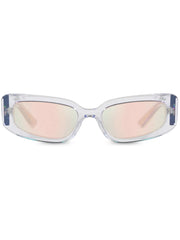 transparent rectangle-frame sunglasses