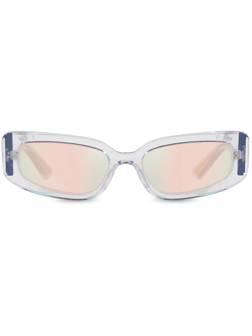 transparent rectangle-frame sunglasses