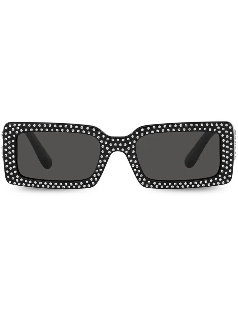 crystal-embellished rectangle-frame sunglasses