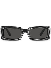 crystal-embellished rectangle-frame sunglasses