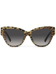 leopard-print butterfly-frame sunglasses