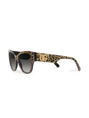 leopard-print butterfly-frame sunglasses