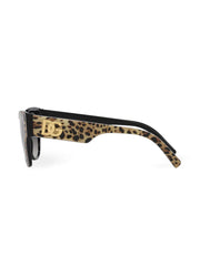 leopard-print butterfly-frame sunglasses