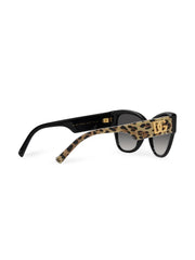 leopard-print butterfly-frame sunglasses