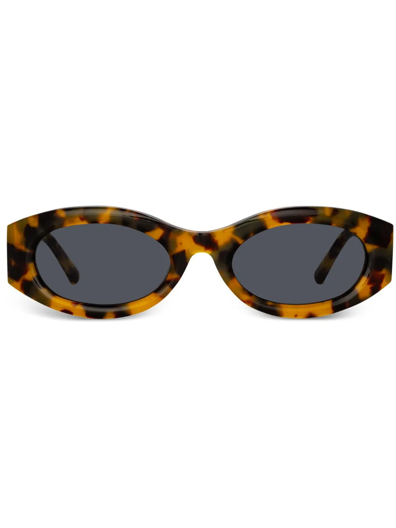 Berta tortoiseshell-effect oval-frame sunglasses