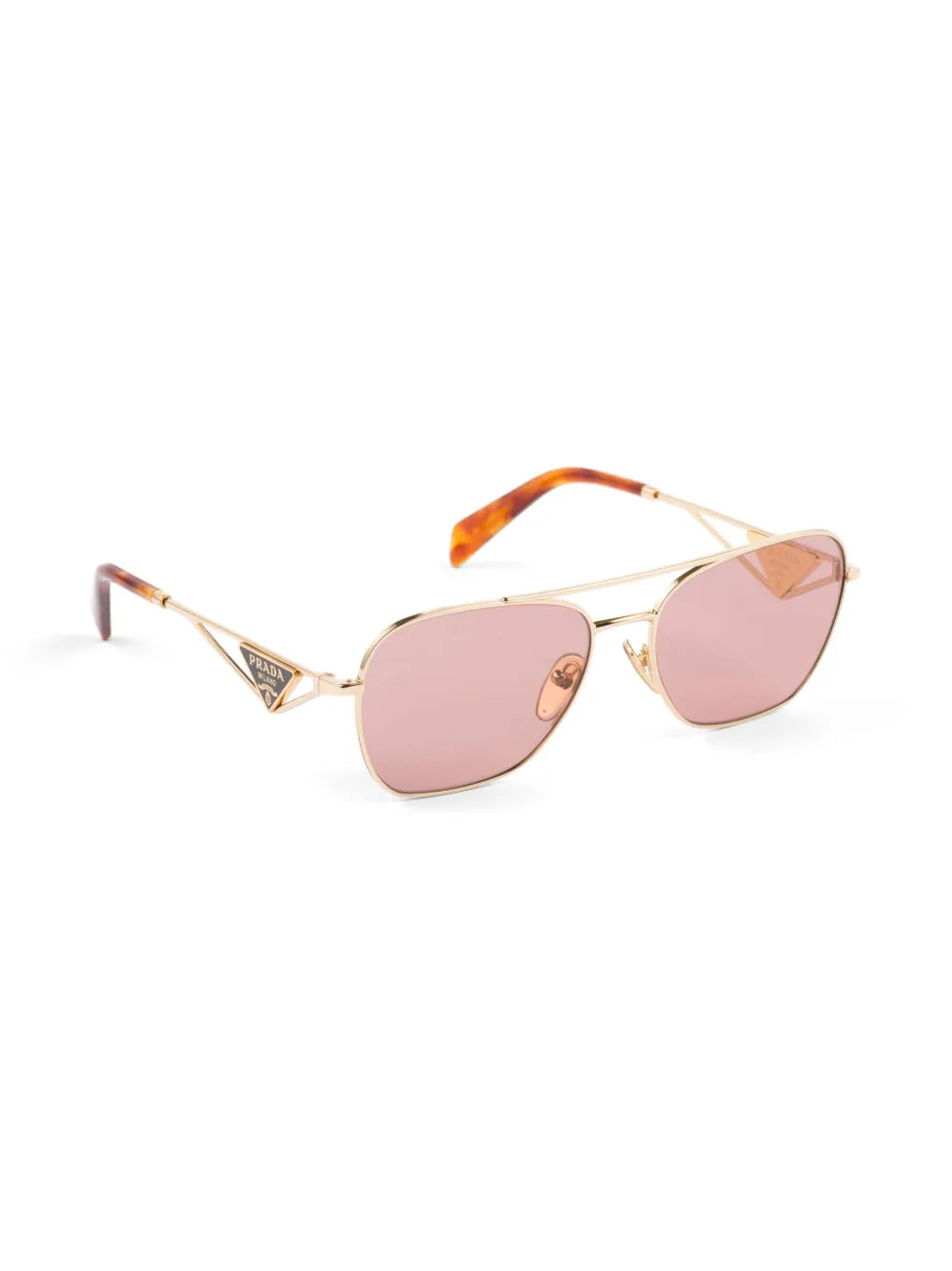 triangle-logo pilot-frame sunglasses