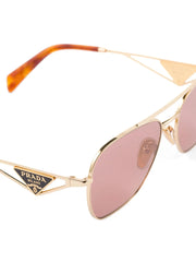 triangle-logo pilot-frame sunglasses