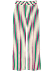Yoshi striped pattern trousers