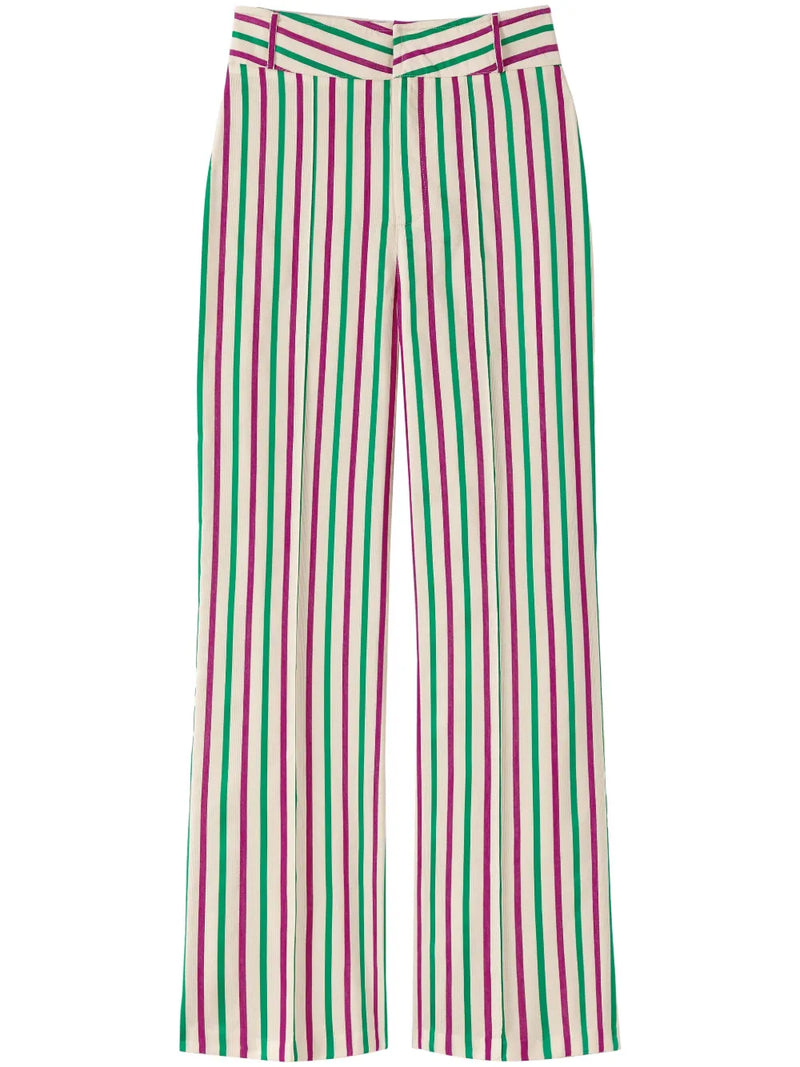 Yoshi striped pattern trousers