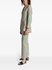 Yoshi striped pattern trousers