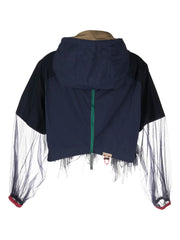 logo-print hooded blouson jacket