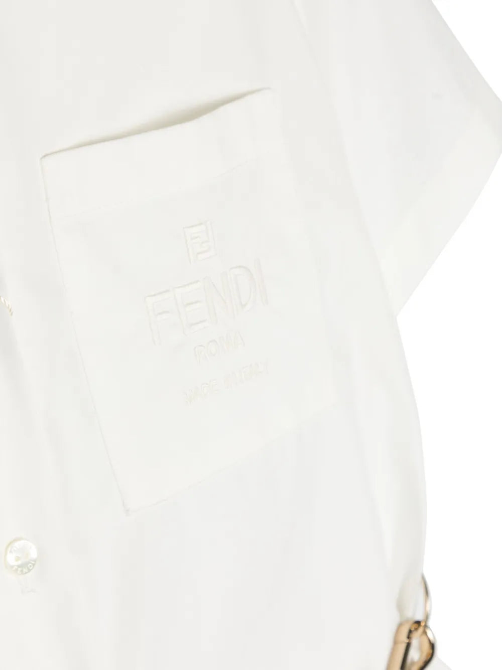 pleat-detail cotton shirtdress
