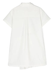 pleat-detail cotton shirtdress