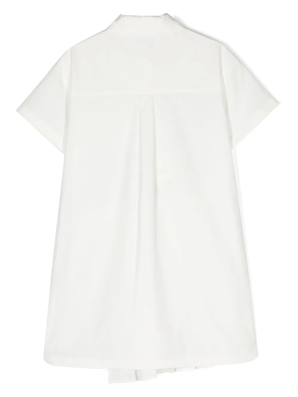 pleat-detail cotton shirtdress