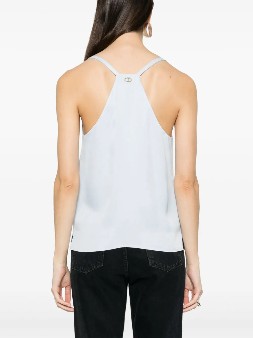 sleeveless satin top