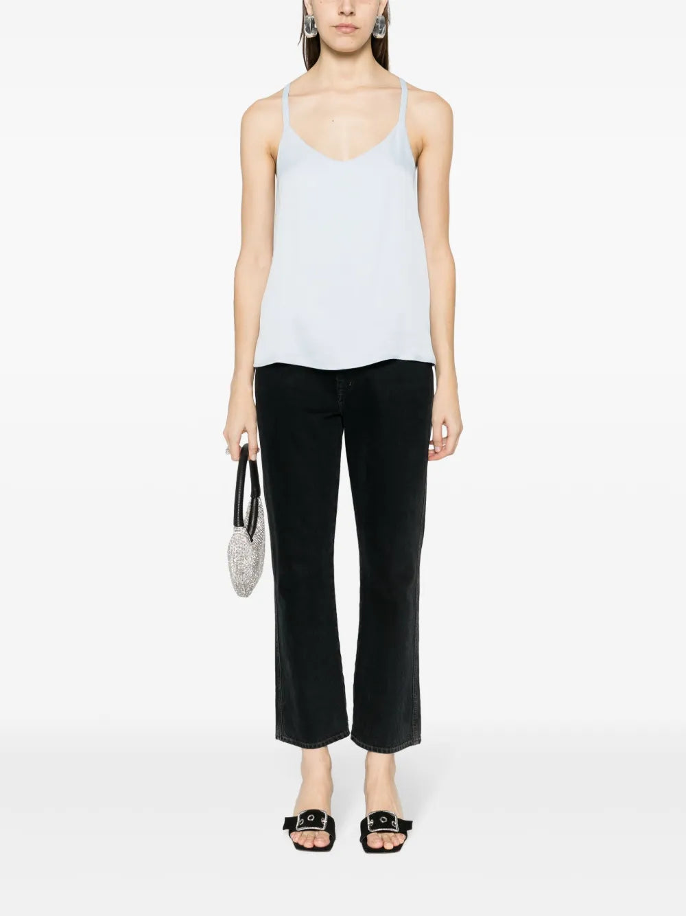sleeveless satin top