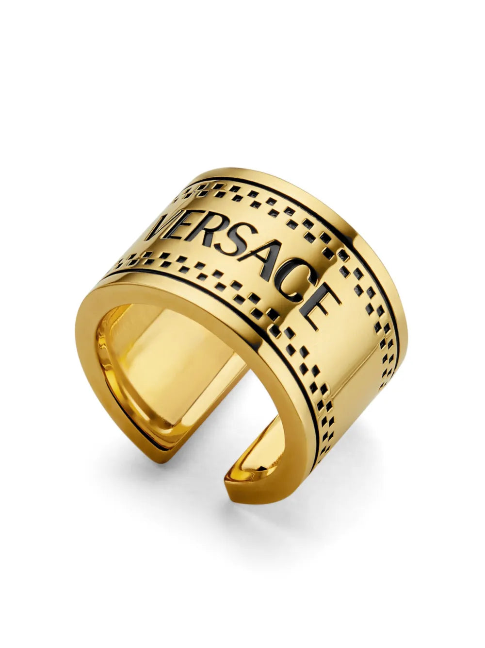 logo-engraved chunky ring
