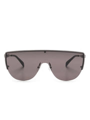 skull-stud shield-frame sunglasses