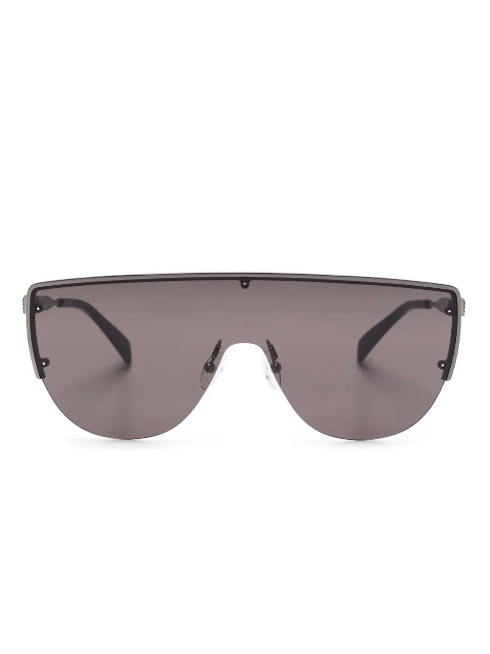 skull-stud shield-frame sunglasses