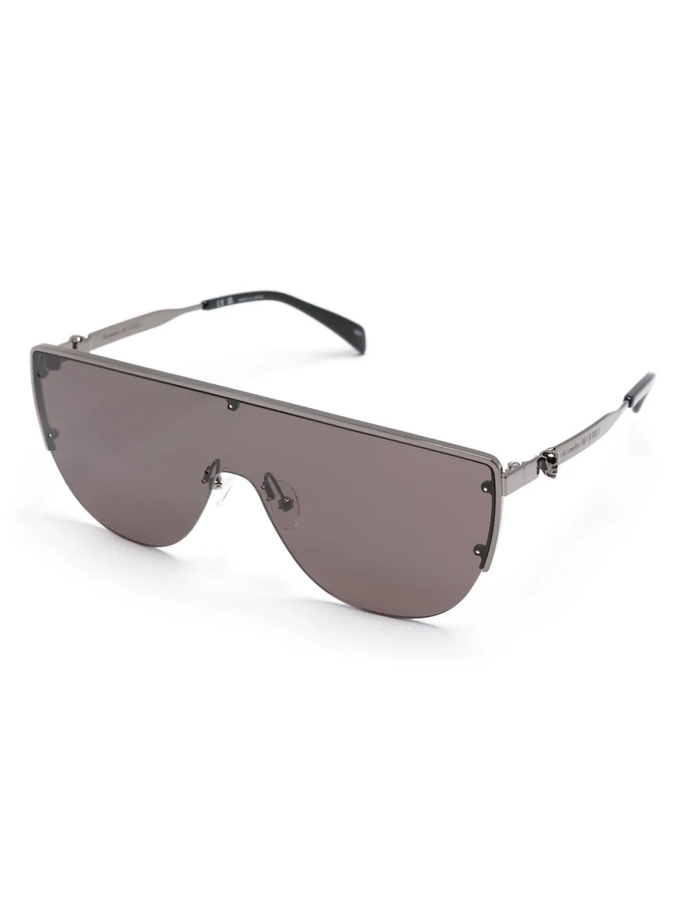 skull-stud shield-frame sunglasses