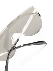 skull-stud shield-frame sunglasses