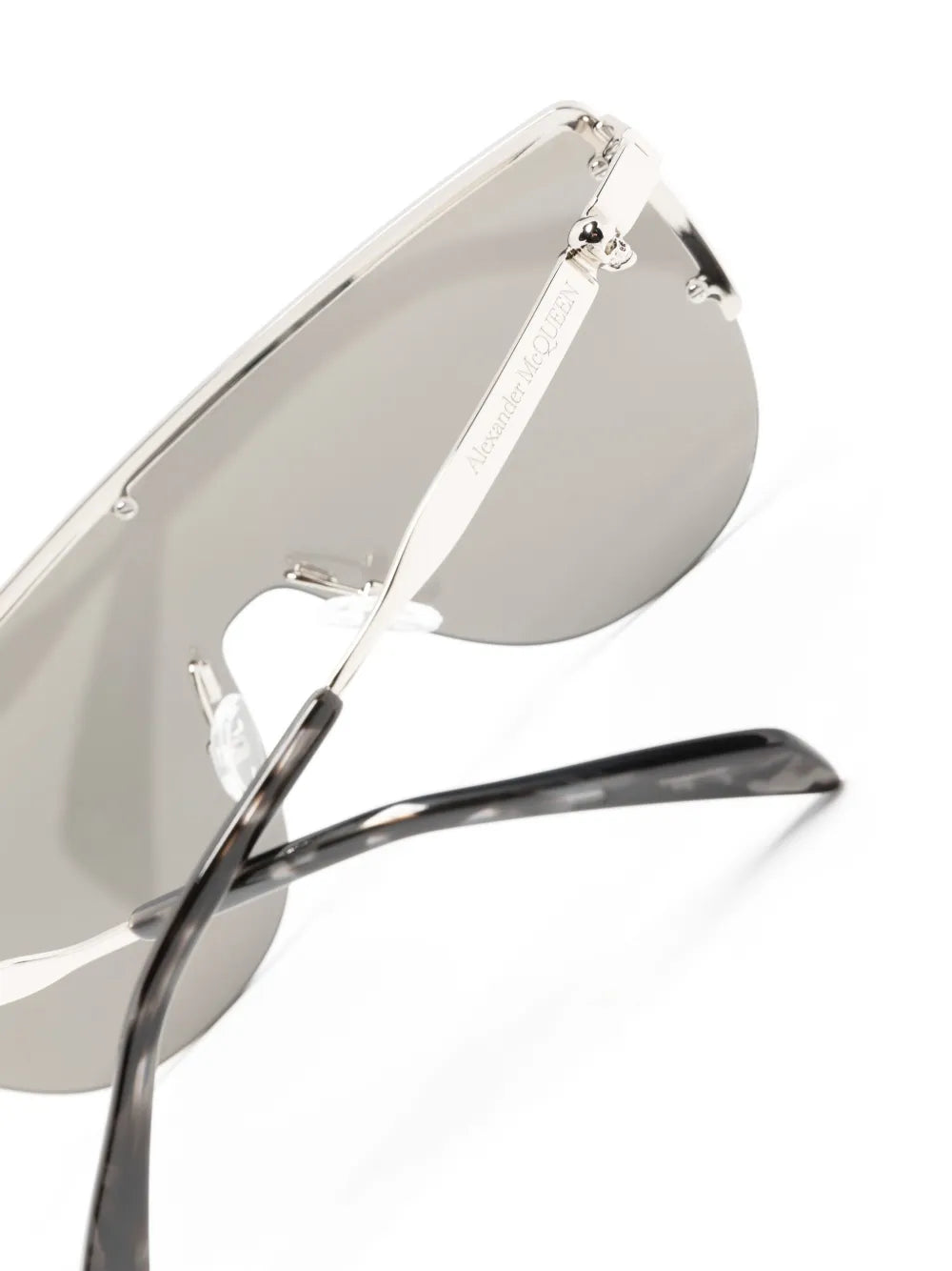 skull-stud shield-frame sunglasses