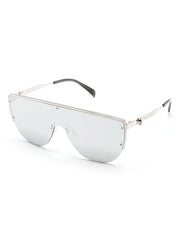 skull-stud shield-frame sunglasses