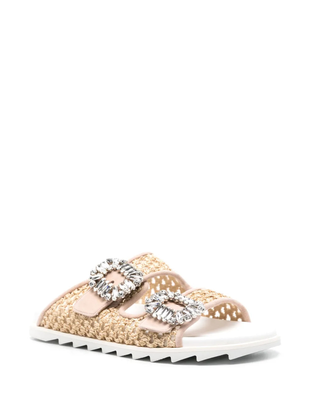 Slidy Viv' Strass raffia sandals