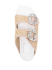 Slidy Viv' Strass raffia sandals
