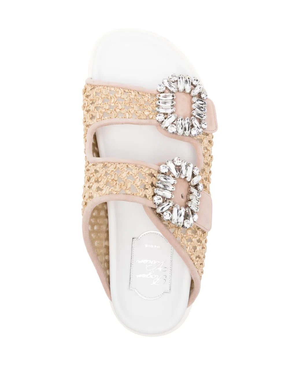 Slidy Viv' Strass raffia sandals