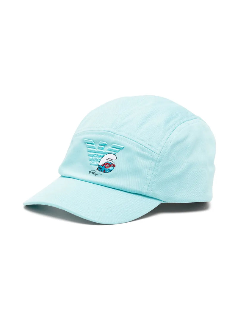 x The Smurfs logo-embroidered cotton cap