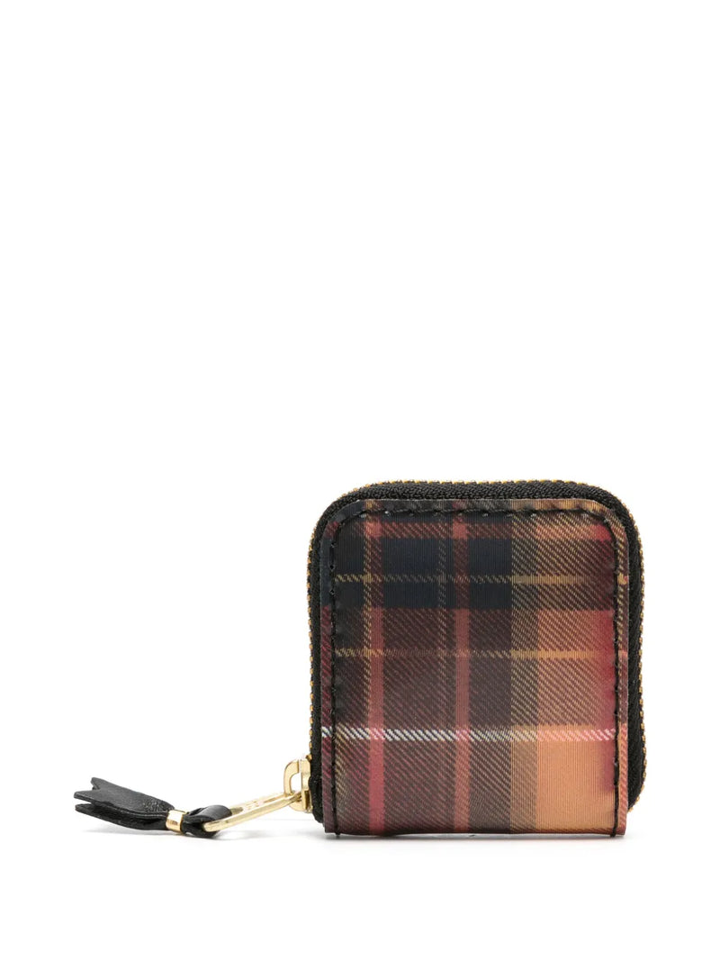 tartan-check lenticular wallet