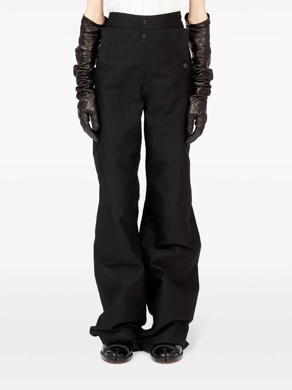 wide-leg satin trousers