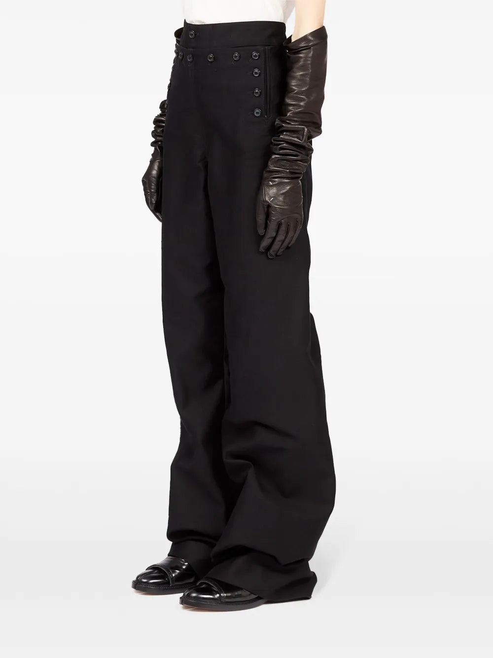 wide-leg satin trousers