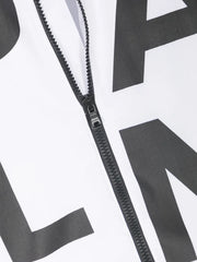 logo print hooded jacket