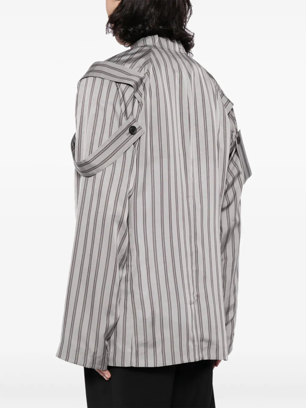 epaulette-detail pinstripe blazer