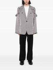 epaulette-detail pinstripe blazer