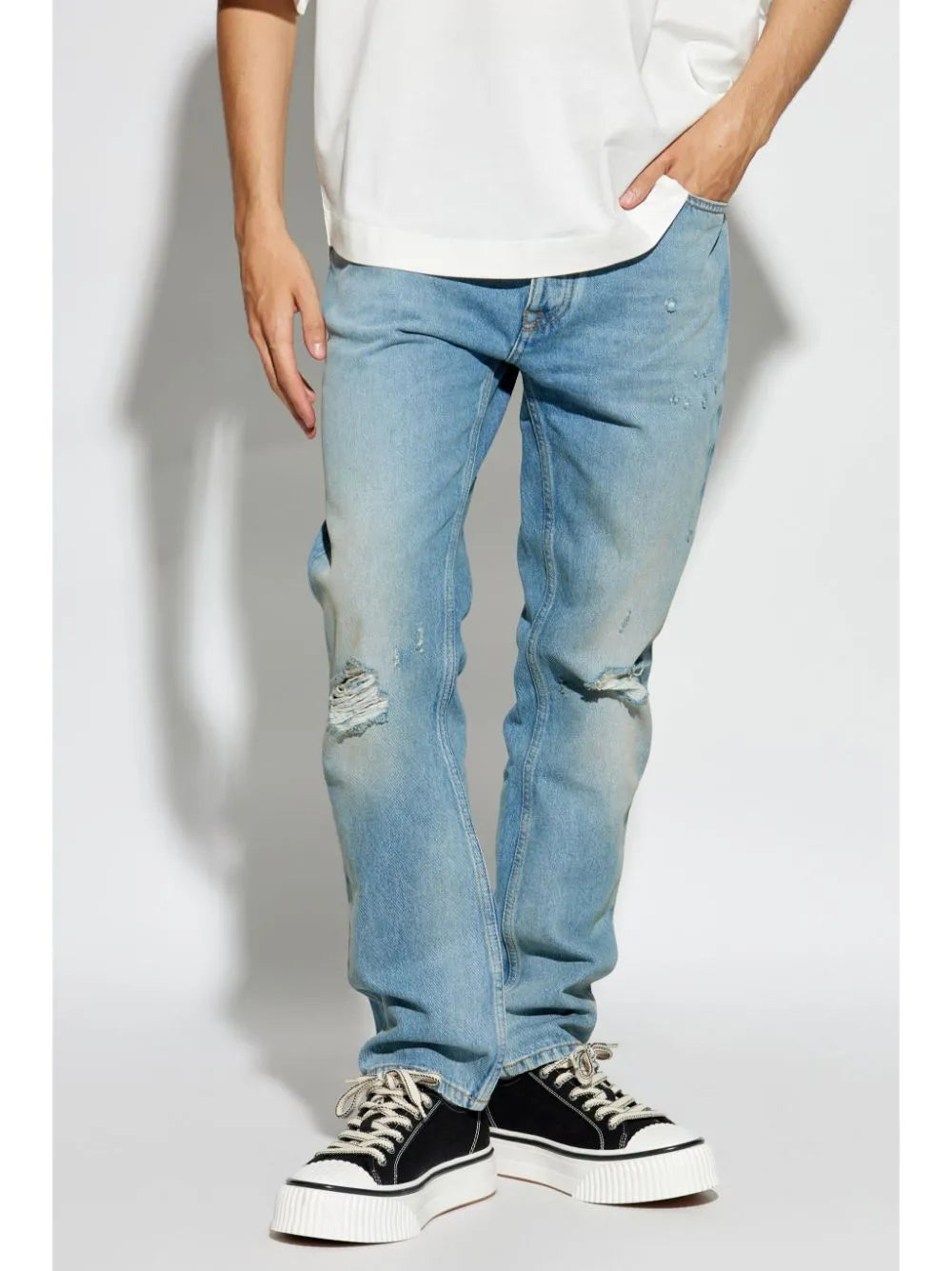 monogram-print jeans