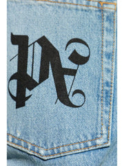monogram-print jeans