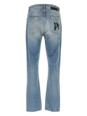 monogram-print jeans