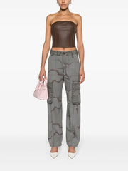 bustier-style leather top