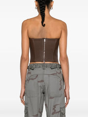 bustier-style leather top