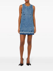 appliquéd denim minidress