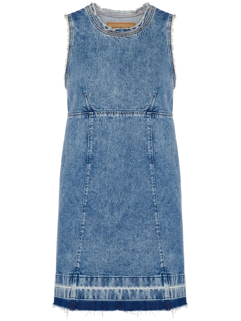 appliquéd denim minidress