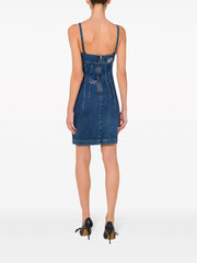 appliquéd denim minidress