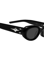 Cuff oval-frame sunglasses
